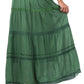 Sakkas Solid Embroidered Gypsy / Bohemian Full / Maxi / Long Cotton Skirt