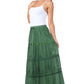 Sakkas Solid Embroidered Gypsy / Bohemian Full / Maxi / Long Cotton Skirt