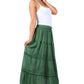 Sakkas Solid Embroidered Gypsy / Bohemian Full / Maxi / Long Cotton Skirt