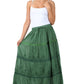 Sakkas Solid Embroidered Gypsy / Bohemian Full / Maxi / Long Cotton Skirt