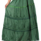 Sakkas Solid Embroidered Gypsy / Bohemian Full / Maxi / Long Cotton Skirt