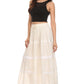 Sakkas Solid Embroidered Gypsy / Bohemian Full / Maxi / Long Cotton Skirt