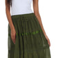 Sakkas Solid Embroidered Gypsy / Bohemian Full / Maxi / Long Cotton Skirt