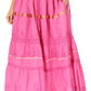 Sakkas Solid Embroidered Gypsy / Bohemian Full / Maxi / Long Cotton Skirt