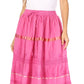 Sakkas Solid Embroidered Gypsy / Bohemian Full / Maxi / Long Cotton Skirt