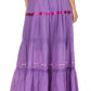 Sakkas Solid Embroidered Gypsy / Bohemian Full / Maxi / Long Cotton Skirt