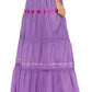 Sakkas Solid Embroidered Gypsy / Bohemian Full / Maxi / Long Cotton Skirt