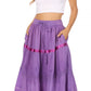 Sakkas Solid Embroidered Gypsy / Bohemian Full / Maxi / Long Cotton Skirt