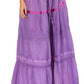 Sakkas Solid Embroidered Gypsy / Bohemian Full / Maxi / Long Cotton Skirt