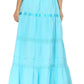 Sakkas Solid Embroidered Gypsy / Bohemian Full / Maxi / Long Cotton Skirt