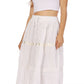 Sakkas Solid Embroidered Gypsy / Bohemian Full / Maxi / Long Cotton Skirt