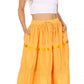 Sakkas Solid Embroidered Gypsy / Bohemian Full / Maxi / Long Cotton Skirt