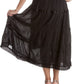 Sakkas Solid Embroidered Gypsy / Bohemian Mid Length Cotton Skirt