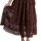 Sakkas Solid Embroidered Gypsy / Bohemian Mid Length Cotton Skirt