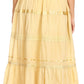 Sakkas Solid Embroidered Gypsy / Bohemian Mid Length Cotton Skirt