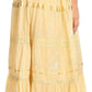 Sakkas Solid Embroidered Gypsy / Bohemian Mid Length Cotton Skirt