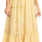 Sakkas Solid Embroidered Gypsy / Bohemian Mid Length Cotton Skirt