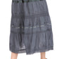 Sakkas Solid Embroidered Gypsy / Bohemian Mid Length Cotton Skirt