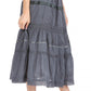 Sakkas Solid Embroidered Gypsy / Bohemian Mid Length Cotton Skirt