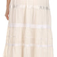 Sakkas Solid Embroidered Gypsy / Bohemian Mid Length Cotton Skirt