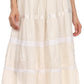Sakkas Solid Embroidered Gypsy / Bohemian Mid Length Cotton Skirt