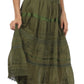 Sakkas Solid Embroidered Gypsy / Bohemian Mid Length Cotton Skirt