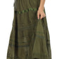 Sakkas Solid Embroidered Gypsy / Bohemian Mid Length Cotton Skirt