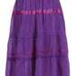 Sakkas Solid Embroidered Gypsy / Bohemian Mid Length Cotton Skirt
