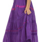 Sakkas Solid Embroidered Gypsy / Bohemian Mid Length Cotton Skirt