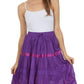 Sakkas Solid Embroidered Gypsy / Bohemian Mid Length Cotton Skirt