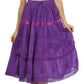 Sakkas Solid Embroidered Gypsy / Bohemian Mid Length Cotton Skirt