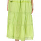 Sakkas Solid Embroidered Gypsy / Bohemian Mid Length Cotton Skirt