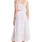 Sakkas Solid Embroidered Gypsy / Bohemian Mid Length Cotton Skirt