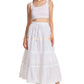 Sakkas Solid Embroidered Gypsy / Bohemian Mid Length Cotton Skirt