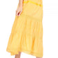 Sakkas Solid Embroidered Gypsy / Bohemian Mid Length Cotton Skirt