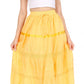 Sakkas Solid Embroidered Gypsy / Bohemian Mid Length Cotton Skirt