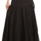 Sakkas Harriet Long Tall Adjustable Embroidered Wrap Around Skirt With Waist Tie