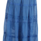 Sakkas Solid Embroidered Crochet Lace Trim Gypsy Bohemian Mid Length Cotton Skirt