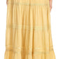 Sakkas Solid Embroidered Crochet Lace Trim Gypsy Bohemian Mid Length Cotton Skirt