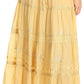 Sakkas Solid Embroidered Crochet Lace Trim Gypsy Bohemian Mid Length Cotton Skirt