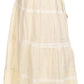 Sakkas Solid Embroidered Crochet Lace Trim Gypsy Bohemian Mid Length Cotton Skirt