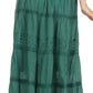 Sakkas Solid Embroidered Crochet Lace Trim Gypsy Bohemian Mid Length Cotton Skirt