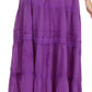 Sakkas Solid Embroidered Crochet Lace Trim Gypsy Bohemian Mid Length Cotton Skirt