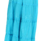 Sakkas Solid Embroidered Crochet Lace Trim Gypsy Bohemian Mid Length Cotton Skirt