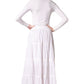 Sakkas Solid Embroidered Crochet Lace Trim Gypsy Bohemian Mid Length Cotton Skirt