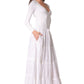 Sakkas Solid Embroidered Crochet Lace Trim Gypsy Bohemian Mid Length Cotton Skirt
