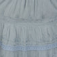 Sakkas Solid Embroidered Crochet Lace Trim Gypsy Bohemian Mid Length Cotton Skirt