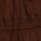 Sakkas Solid Embroidered Crochet Lace Trim Gypsy Bohemian Mid Length Cotton Skirt
