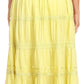 Sakkas Solid Embroidered Crochet Lace Trim Gypsy Bohemian Mid Length Cotton Skirt