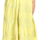 Sakkas Solid Embroidered Crochet Lace Trim Gypsy Bohemian Mid Length Cotton Skirt
